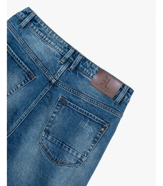 Jeans MIKE carrot cropped fit con graffi