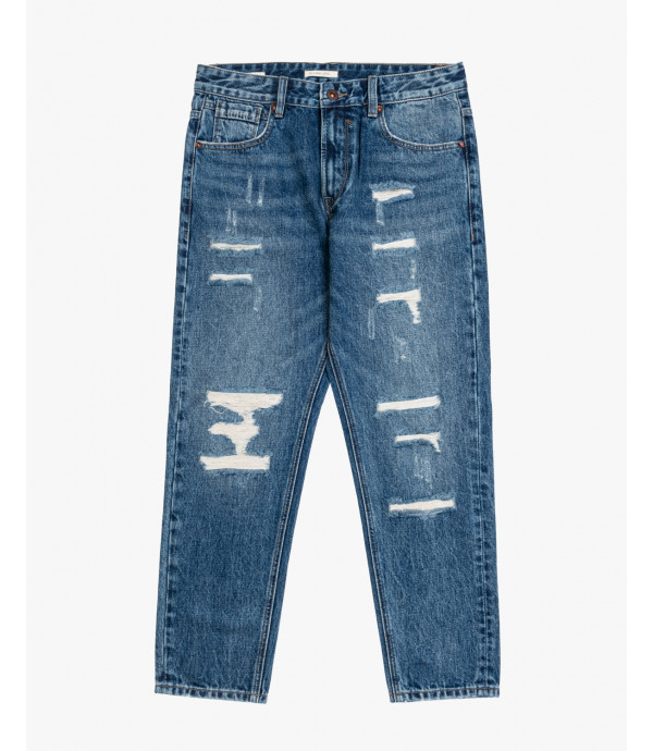 Jeans MIKE carrot cropped fit con strappi evidenti