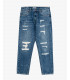Jeans MIKE carrot cropped fit con strappi evidenti