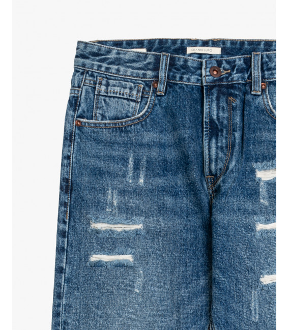 Jeans MIKE carrot cropped fit con strappi evidenti
