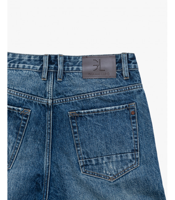 Jeans MIKE carrot cropped fit con strappi evidenti
