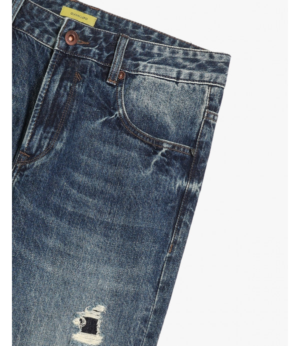 Jeans MIKE carrot cropped jeans con strappi e riparazioni