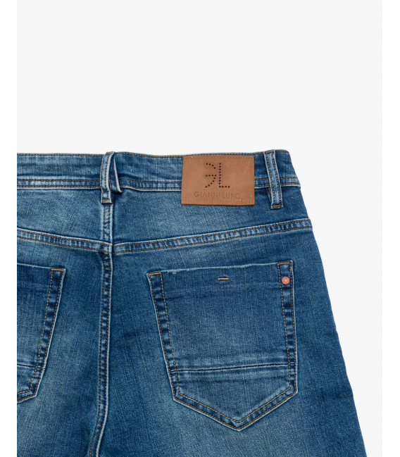 PAUL skinny cropped fit jeans with abrasions dark wash