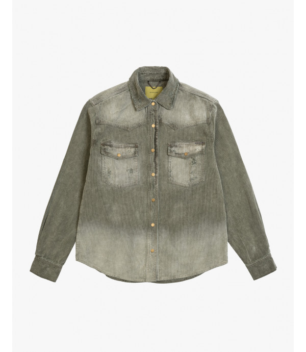 Washed corduroy shirt