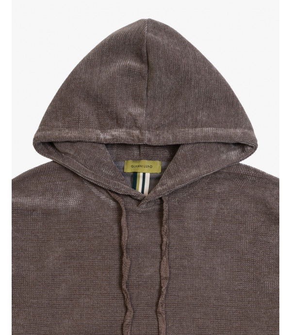 Hooded chenille sweatshirt