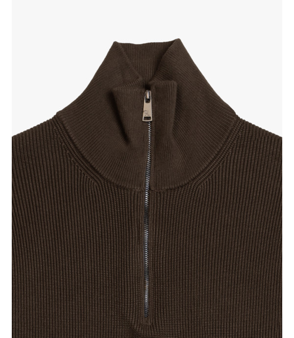 Maglia con collo a imbuto e zip