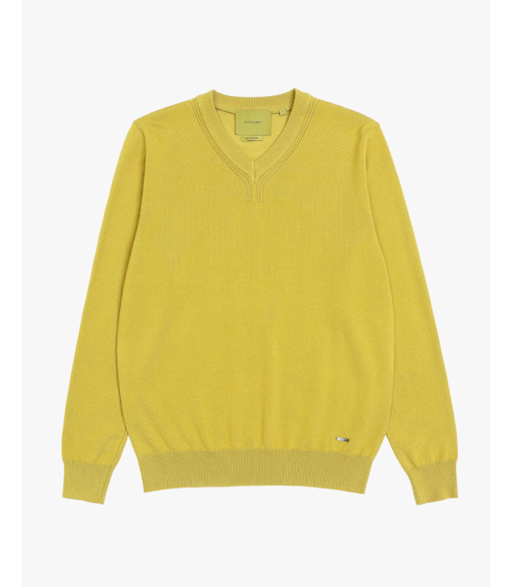 Maglione collo a V in misto lana