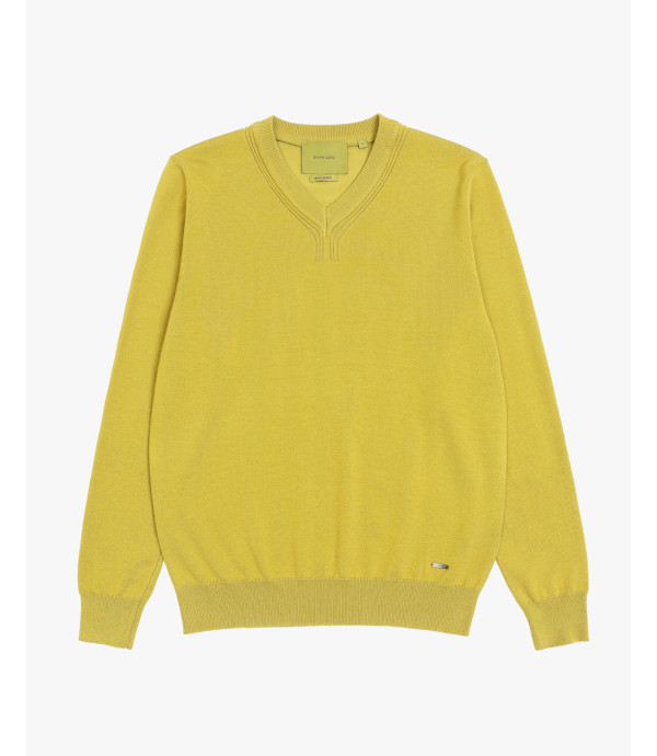 Maglione collo a V in misto lana