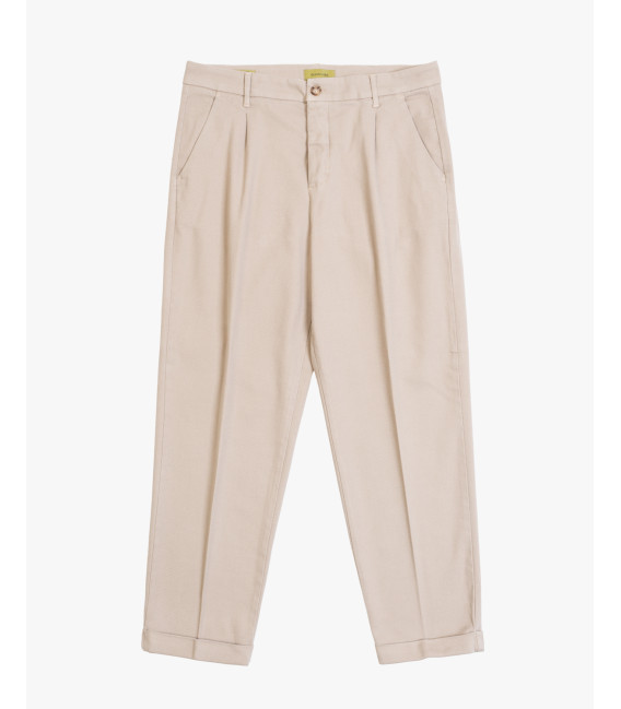 Cotton trousers with dotted effect wide leg