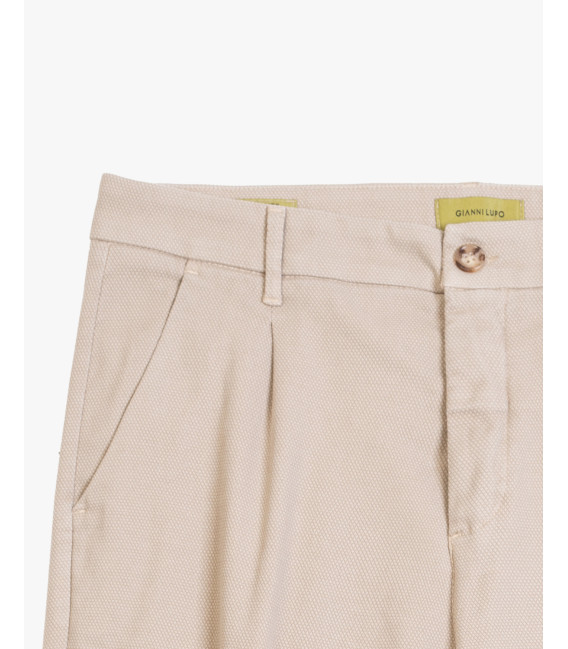 Cotton trousers with dotted effect wide leg