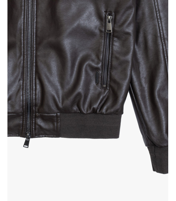 Giubbotto bomber effetto pelle