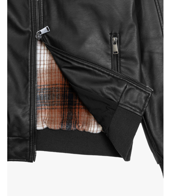 Giubbotto bomber effetto pelle