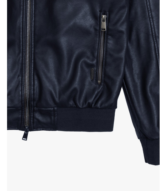 Giubbotto bomber effetto pelle