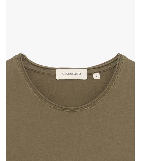 T-shirt con orli a taglio a vivo