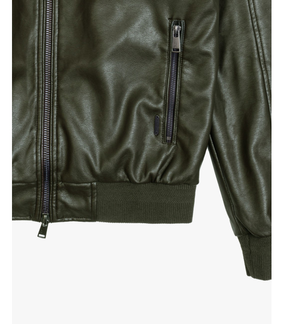 Giubbotto bomber effetto pelle