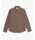 Camicia in cotone geometrica in velluto a coste