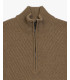 Maglione a coste diagonali con collo a zip