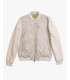 Faux-leather jacket with ribbed sleeves