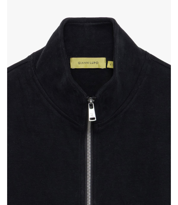 High-neck full-zip sweatshirt