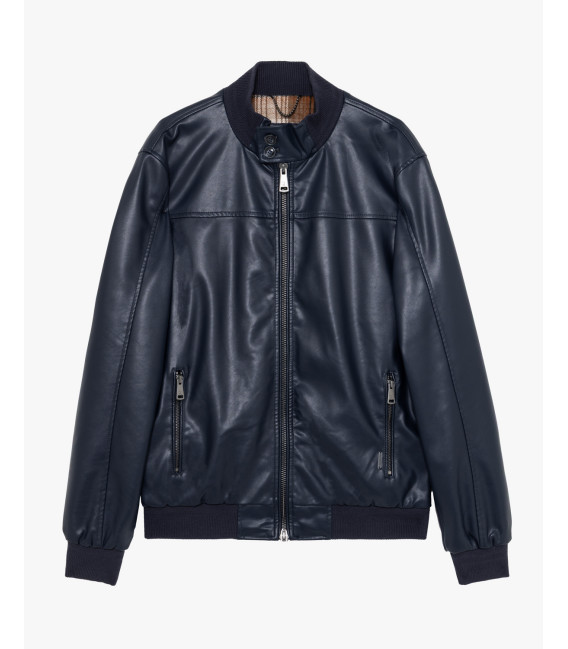 Giubbotto bomber effetto pelle