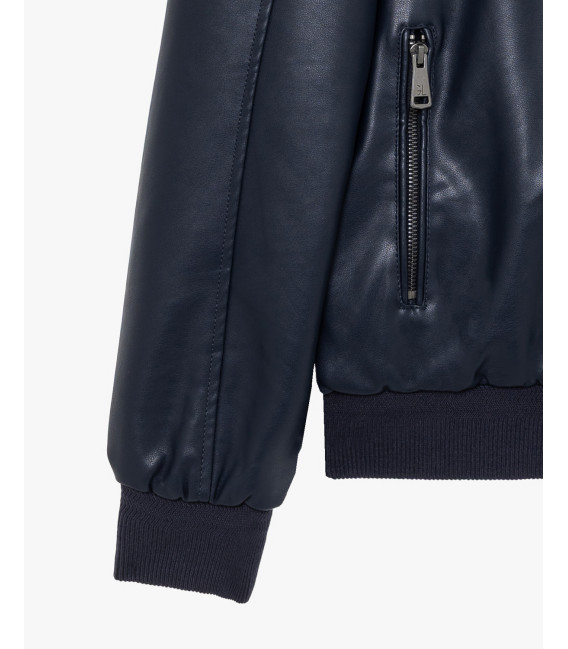 Giubbotto bomber effetto pelle