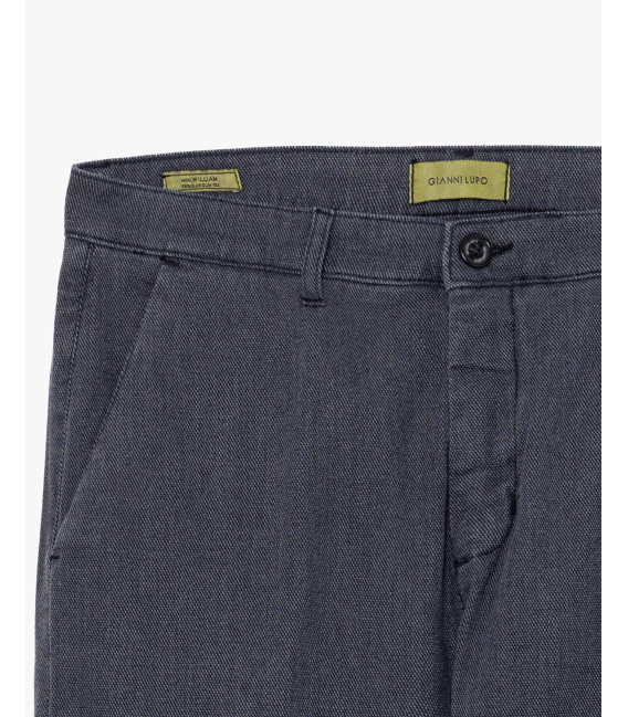 Pantaloni in cotone effetto puntinato