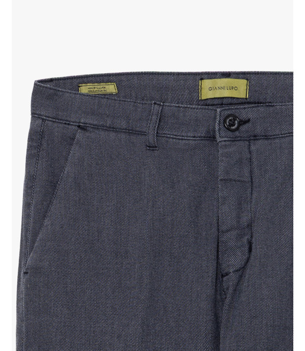 Pantaloni in cotone effetto puntinato