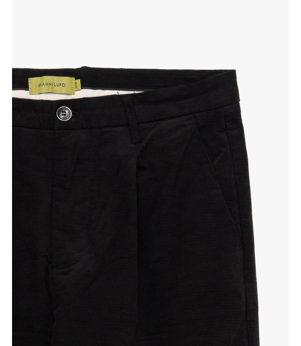 Cotton trousers with dotted effect