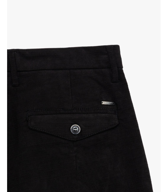 Cotton trousers with dotted effect