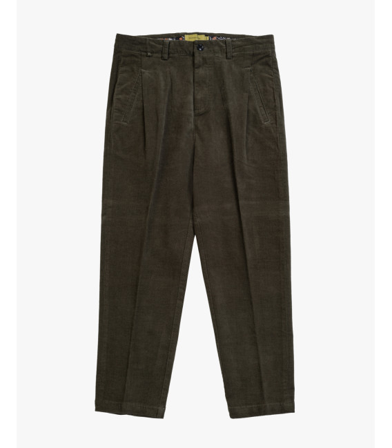 Cotton trousers with dotted effect