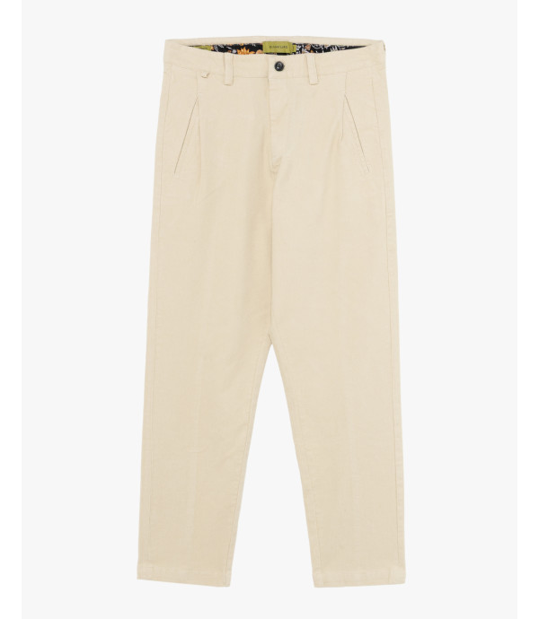 Cotton trousers with dotted effect