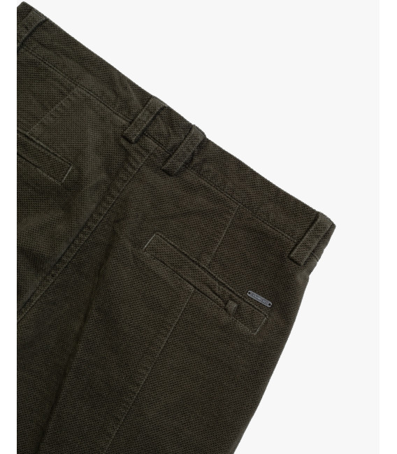 Cotton trousers with dotted effect