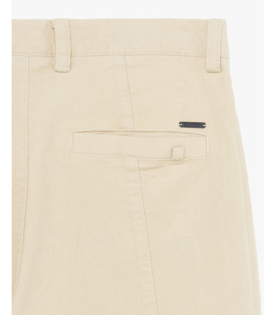 Cotton trousers with dotted effect