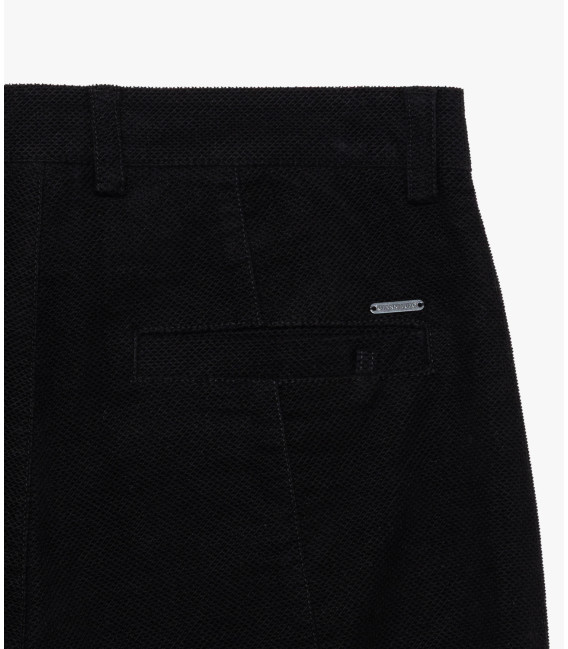 Cotton trousers with dotted effect