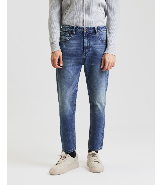 Jeans MIKE carrot cropped fit con abrasioni