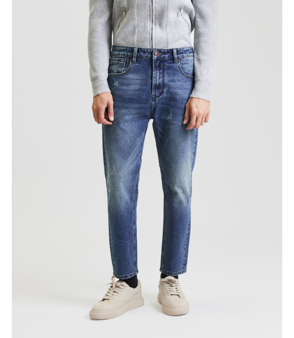 Jeans MIKE carrot cropped fit con abrasioni