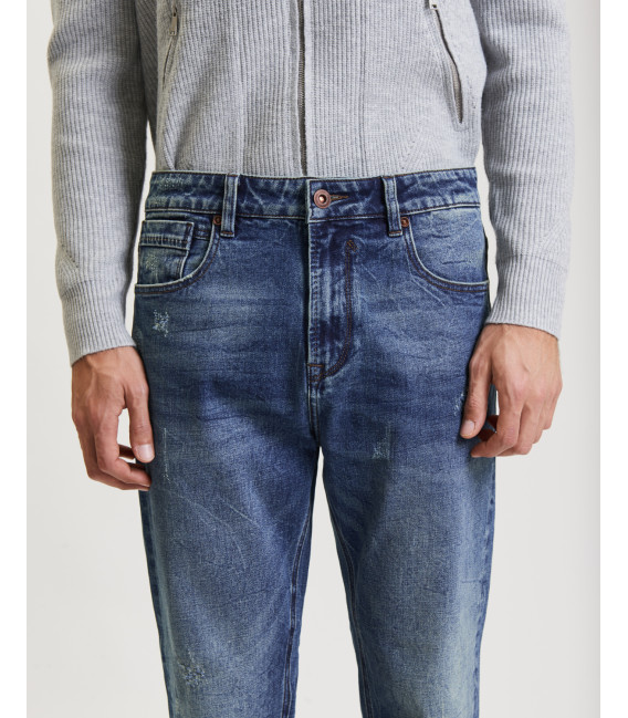 Jeans MIKE carrot cropped fit con abrasioni