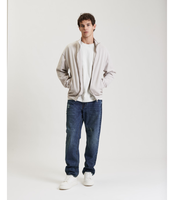 Jeans ALEX straight fit vintage wash con strappi