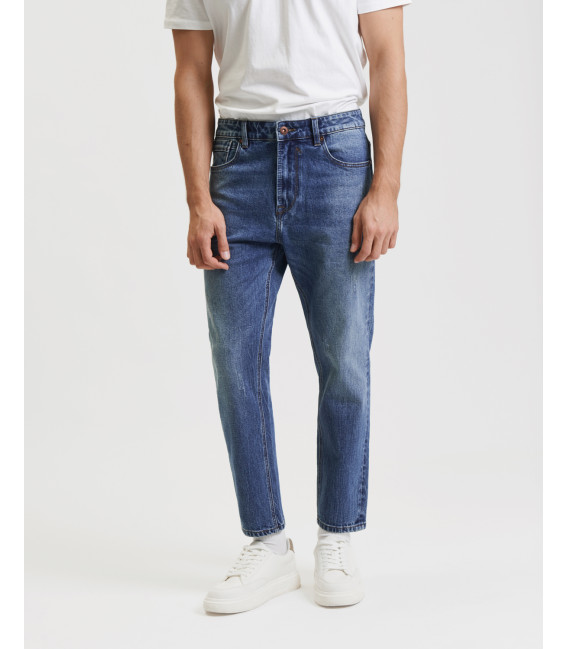 Jeans MIKE carrot cropped fit con graffi