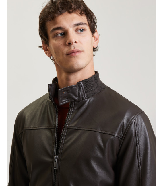 Giubbotto bomber effetto pelle