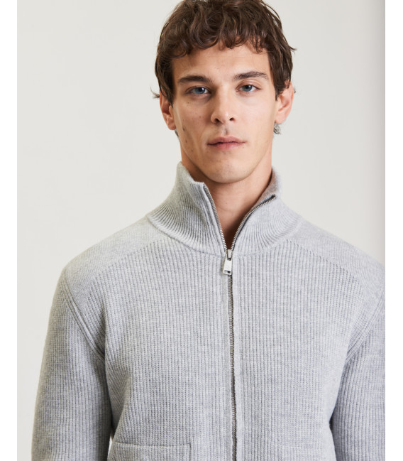 Knitted cardigan with zip