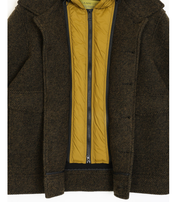 Jacket with detachable vest and hood
