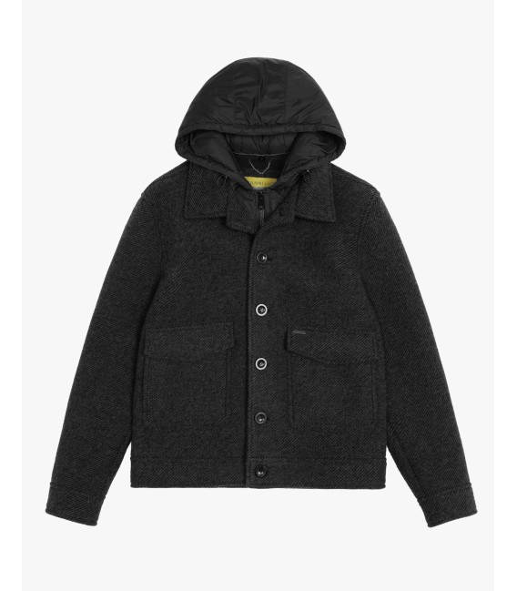 Jacket with detachable vest and hood