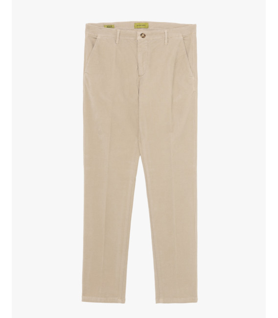 Cotton trousers with dotted effect
