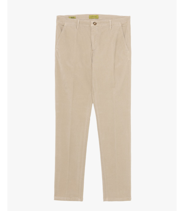 Cotton trousers with dotted effect