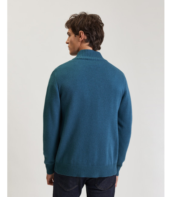 Wool-blend knitted cardigan