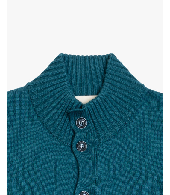 Wool-blend knitted cardigan