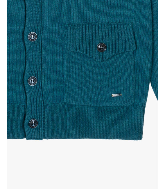 Wool-blend knitted cardigan