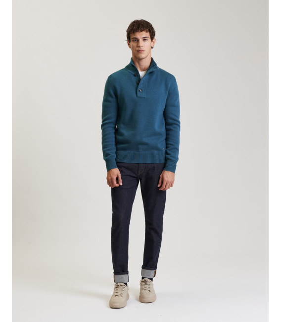 Sweater with quarter-zip neck