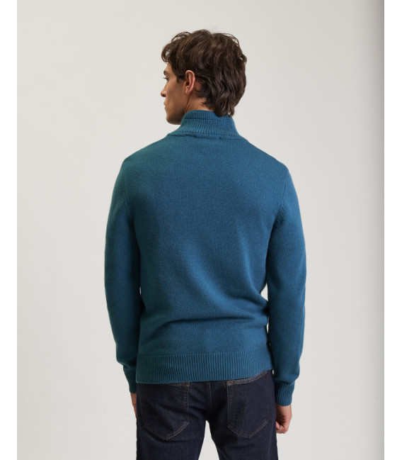 Sweater with quarter-zip neck